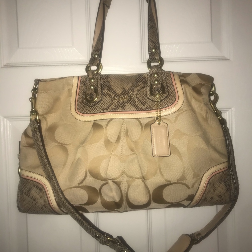 Authentic Coach Ashley with Snakeskin Trim